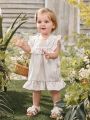 Baby Girl Striped Ruffle Trim Princess Dress