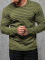 Extended Sizes Men'S Plus Size Solid Color Sweater With Round Neckline