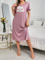 Women's Sleep Dress With Cloud Pattern