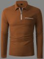 Men Quarter Zip Polo Shirt