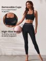 SHEIN Leisure Women's Solid Color Slim Fit Sportswear Set