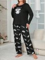 Plus Size Autumn And Winter Long Sleeve Casual Pajama Set