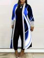 Plus Size Women'S Open Front Long Sleeve Jacket