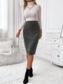 EMERY ROSE Women's Ribbed Knit Skirt