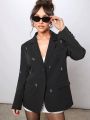 XAX Allover Rhinestone Letter Blazer