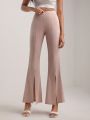 SIGLA KAYNAK High Waist Split Hem Flare Leg Pants