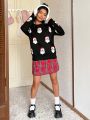 SHEIN Qutie Women's Christmas Santa Claus Pattern Round Neck Sweater