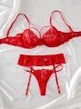 3pcs/Set Sexy Lace Hollow Out Women'S Underwear (Valentine'S Day Edition)