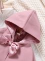 Baby Bow Front Hooded Cape Coat