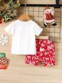 Baby Boy Christmas Print Tee & Shorts