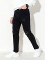 Teenage Boys' New Arrival Ripped Washed Black Jeans, Casual And Fashionable