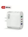 White 3.5a Mobile Phone Charger With Multiple Interfaces Including 2 Type-c Pd And 2 Usb Charging Ports. Travel Charger For Xiaomi, Huawei Devices, Adapter