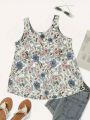 All Over Floral Print Sleeveless Top