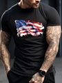 Men'S American Flag Print Short Sleeve T-Shirt