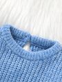 Baby Girls' Loose Fit Cute Sweater With Round Neck