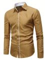 Manfinity Men's Leisure Slim Fit Long Sleeve Shirt