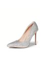 DREAM PAIRS Women's Closed Pointed Toe High Stiletto Heels Pumps Fashion Slip On Party Wedding Dressy Shoes, 4 Inches