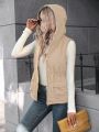 Women's Sleeveless Thickened Hooded -padded Jacket, Winter