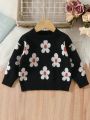 Baby Girl Flower Pattern Sweater