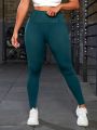 Plus Size Solid Color Yoga Sports Leggings