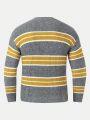 Men Striped Pattern Sweater