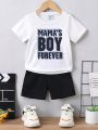 SHEIN Boys' (Small) Letter Printed T-Shirt