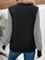 Women's Patchwork Striped Long-sleeved T-shirt