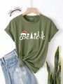 Plus Size Letter Printed T-shirt