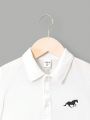 SHEIN Kids EVRYDAY Young Boy Casual And Fashionable Short-Sleeved Polo Shirt