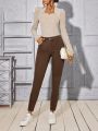 Coffee Color Skinny Elasticity Jeans