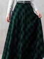 Plus Size Plaid Skirt