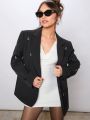 XAX Allover Rhinestone Letter Blazer