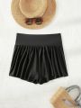 SHEIN Swim Basics Solid Color Swimwear Bottom Skirt