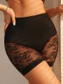 SHEIN Contrast Lace High Waisted Shapewear Shorts