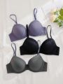 Women'S Lace Splice Bra (Underwire, 3pcs/Pack)