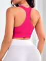 Solid Racer Back Sports Bra