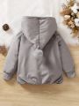 Little Girls' Solid Color Hooded Padded Jacket