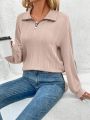 SHEIN LUNE Women's Solid Color Drop Shoulder Sweatshirt