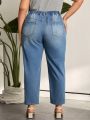 SHEIN LUNE Plus Size Tapered Jeans