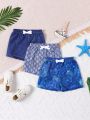 Baby Boy 3pcs Bow Decor Elastic Waist Shorts