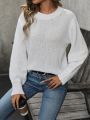 Solid Color Drop Shoulder Sweater