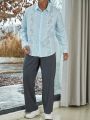 Extended Sizes Men's Plus Size Flower Print Shirt And Pants Set