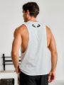 Men's Letter Printed Round Neck Sports Tank Top