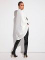 SHEIN SXY Batwing Sleeve Open Front Teddy Coat