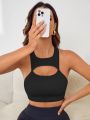 SHEIN Daily&Casual Cut Out Front Sports Tank Top