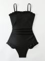 Women'S One-Piece Swimsuit With Frilled