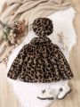 Baby Girl Leopard Print Fleece Coat & Hat