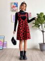 SHEIN Qutie Heart Print Dress Without Tee