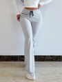 SHEIN SXY Drawstring Waist Flared Pants