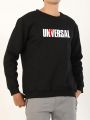 Men's Round Neck Sports Sweatshirt With Text Print